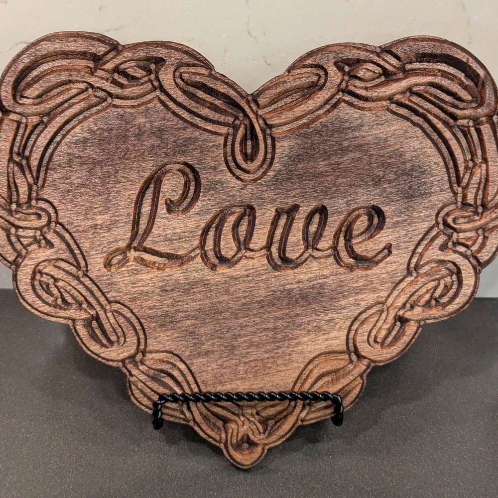 Celtic Style Wooden Heart Love Plaque